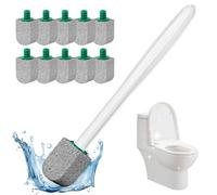 Enjunway Pumice Stone,Bathroom Cleaner Brush Toilet Wand Refills with 30CM Long Handle for Remove Hard Water Stains with 1 Wand+ 10 Pumice Stones