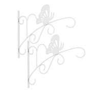 ENJY Hanging Basket Brackets Retro Wall Hanging Hanger Hook Hanging Plant Flower Basket Lantern Cloth Towel Coat Rack (Color : White)