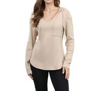 Enjyam Women's Hoodies Pullover Hooded Sweatshirt for Spring Autumn-Beige/M