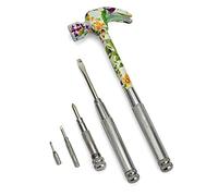 ENKAY - 6 in 1 Floral Hammer and Screwdriver, Multifunction Claw Hammer Tool with Flower Print (Pattern 2)
