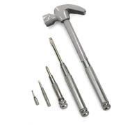 ENKAY - 6 in 1 Gray Hammer and Screwdriver, Multifunction Claw Hammer Tool with Color Print (Gray)