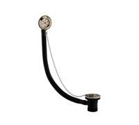 Enki Antique Brass Black Traditional Bathroom Metal Round Exposed Combined Bath Retainer Waste Trap & Overflow W/ Ball Chain Plug