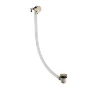 Enki Antique Brass Modern Bathroom Slimline Waterfall Free Flow Hot & Cold Round Click Clack Bath Filler Waste Trap W/ Overflow
