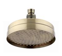Enki Antique Brass Modern Traditional Bathroom Adjustable Swivel Ball Joint Single-Spray Watercan Fixed Shower Head (Diam) 200mm