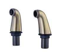 Enki Antique Brass Modern Traditional Bathroom Metal Deck Mount Easy Install Standard Curved Bath Tap Leg Pillars 2-Pack (H) 165mm