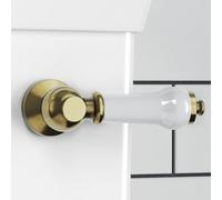 Enki Antique Brass White Ceramic Classic Minimalist Traditional Bathroom Cloakroom Easy To Install Replacement Part Toilet Lever
