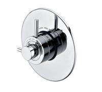 Enki Azure Chrome Modern Minimalist Bathroom Solid Brass Concealed Thermostatic Concentric Top Or Bottom Outlet Shower Mixer Valve