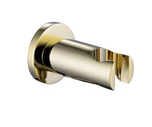 ENKI, B26, Premium Modern Shower Handset Parking Bracket Wall Shower Head Holder Solid Brass, Round Wall Bracket for Shower Heads, Polished Gold