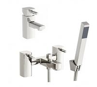 ENKI BBT0011 Modern Bath Shower Mixer + Basin Tap Pack Stella