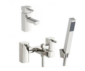 ENKI BBT0011 Modern Bath Shower Mixer + Basin Tap Pack Stella