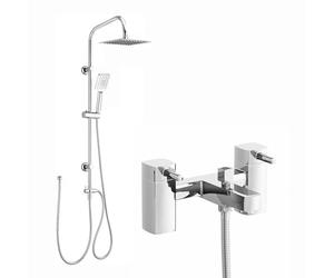 ENKI BBT0012 Stella Rigid Riser Kit, Chrome, Handset