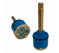 Enki Blue White Bathroom Brass Spindle 2-Way Water Flow Control Replacement Spare Valve Tap Shower Diverter Cartridge (L) 92mm