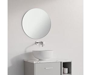 ENKI BM014 Horizon Frameless Round 40cm Wall Mirror, Bathroom