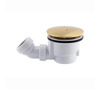 Enki Brushed Brass White Modern Traditional Bathroom Fast Flow Design Hygienic Easy Clean Bath Basin Shower Waste Trap W/ Cover