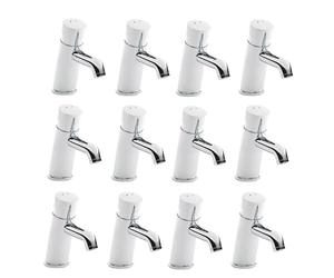 ENKI BT4303X12 Vision Non-Concussive Commercial Basin Mixer Tap, Chrome | Solid Brass, Easy Install, Fittings Included, 1-Year Guarantee, Cloakroom Tap, Single Lever, Modern Bathroom