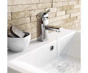 ENKI BT7903 Basin Mixer Tap Square Mono Single Lever Chrome Bath Bathroom Stella