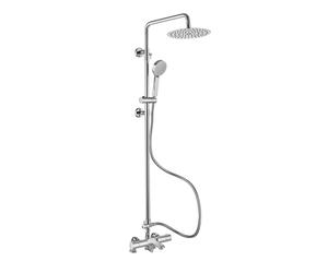 ENKI, Cali, BBT0282, Thermostatic Deck Mounted Bath Shower Mixer with Dual Rigid Riser Kit, Chrome