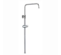Enki Carre Chrome Modern Classic Bathroom Solid Stainless Steel Fully Adjustable Overhead Handheld Shower Rigid Riser Rail Kit G03