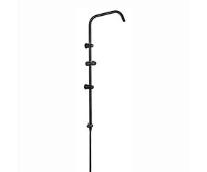 ENKI, Carre, G17, Black, Shower Adjustable Rigid Riser Rail Angled with 2 Wall Brackets, Handset Bracket, Diverter, Connecting Hose, Stainless Steel, Modern, Easy to Install, 1-Year Guarantee