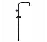 ENKI, Carre, G18, Black, Shower Adjustable Rigid Riser Rail Angled with Wall Bracket, Solid Stainless Steel, Modern, Easy to Install, 1 Year Guarantee
