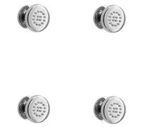 Enki Chrome Classic Timeless Bathroom Brass Anti-Limescale Rubber Nozzles Single-Spray Round Body Massager Shower Jets 4-Pack