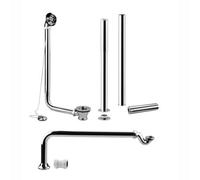 Enki Chrome Exposed Roll Top Solid Brass Bath Pack
