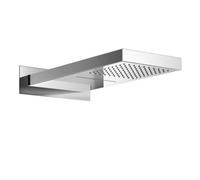 Enki Chrome Modern Bathroom Stainless Steel Single-Spray Dual Fixed Overhead Rectangular Rain Waterfall Power Shower Head Mixer