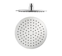 Enki Chrome Modern Bathroom Stainless Steel Single-Spray Round Ultra Slim Rainfall Fixed Power Shower Head Mixer (Diam) 200mm R14