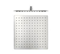 Enki Chrome Modern Bathroom Stainless Steel Ultra Slim High Pressure Overhead Square Fixed Rainfall Power Shower Head (Diam) 400mm