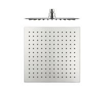 Enki Chrome Modern Bathroom Stainless Steel Ultra Slim High Pressure Overhead Square Fixed Rainfall Power Shower Head (Diam) 300mm
