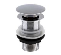 Enki Chrome Modern Contemporary Bathroom Solid Brass Round Slimline Design Easy Clean Cover Unslotted Pop Up Plug Basin Waste Trap