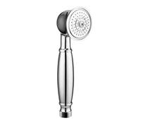 Enki Chrome Modern Traditional Bathroom Solid Brass Single-Spray Anti-Clog Nozzles Telephone Style Round Handheld Shower Head E02