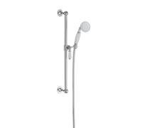 Enki Chrome Modern Traditional Bathroom Solid Brass Wall Mounted Easy Fix Handheld Shower Head Hose Wall Elbow & Slider Rail Kit