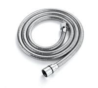Enki Chrome Silver Traditional Bathroom Stainless Steel Flexible Universal Replacement Easy Clean Leak Proof Shower Hose 1.75M H06