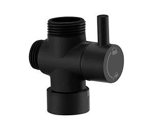 ENKI, D02, Matt Black, Shower Diverter Valve, Single Inlet 3/4", Two Outlet, for Rigid Riser and Shower Hose
