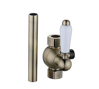 ENKI D05 Traditional Shower Diverter Extension Pipe 18mm Antique Brass Lever