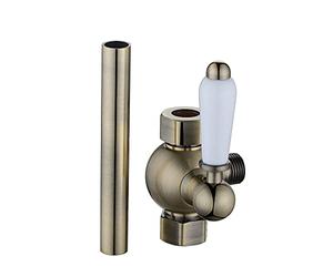 ENKI D05 Traditional Shower Diverter Extension Pipe 18mm Antique Brass Lever