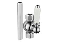 ENKI D07 Traditional Shower Diverter Extension Pipe 18mm Chrome White Lever