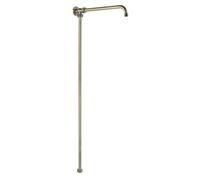 Enki Downton Antique Brass Modern Traditional Bathroom Cut To Height 3/4" Outlet Rigid Riser Rail W/ Wall Bracket & Shower Arm G10
