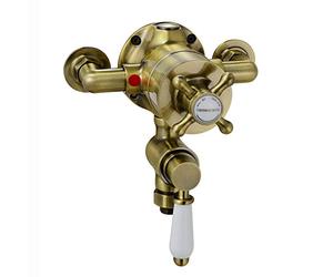 ENKI Downton T94 Shower Unit & Valve Outlet, Antique Brass, Traditional Style