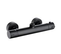 Enki Dune Matt Black Modern Contemporary Bathroom Solid Brass Exposed Thermostatic Wall Mounted Top Outlet Bar Shower Mixer Valve