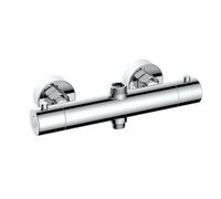 Enki, Dune, T33, Chrome, Thermostatic Shower Mixer Bar Valve With Two Outlets, Solid Brass, Anti-Scald Device, Anti-Scald Device