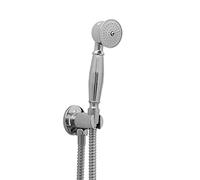 ENKI, E0004, Chrome, Traditional Handshower Kit, Solid Brass & Stainless Steel, Traditional Design, Shower Hose & Wall Bracket Included, Easy Clean & Easy to Install, Standard UK Fitting