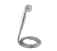 ENKI, EH002, Chrome, Traditional Handheld Shower Head & Hose Kit, Solid Brass & Stainless Steel, Traditional Design, Easy Clean & Easy to Install, Standard UK Fitting