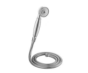 ENKI, EH002, Chrome, Traditional Handheld Shower Head & Hose Kit, Solid Brass & Stainless Steel, Traditional Design, Easy Clean & Easy to Install, Standard UK Fitting