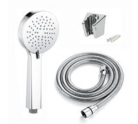 ENKI EH021 High Pressure Modern Handheld Shower Kit, Chrome, Hose & Holder | Easy Install, Fittings Included, 1-Year Guarantee, Shower Head Hose & Holder, Replacement Kit, Bathroom