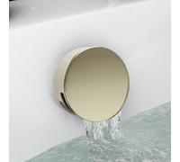 Enki English Gold Modern Bathroom Slimline Waterfall Free Flow Hot & Cold Round Click Clack Bath Filler Waste Trap W/ Overflow W45