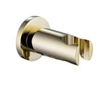 Enki English Gold Modern Traditional Bathroom Brass Polished Wall Mounted Round Handset Holder Shower Head Mixer Parking Bracket