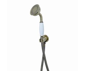 ENKI EO010 Antique Brass Traditional Hand Shower Kit Bracket Holder Outlet Set