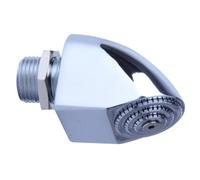 Enki Ergo Chrome Silver Gym Swimming Pool Use Solid Brass Gloss Single-Spray Pattern Round Concealed Anti-Vandal Fixed Shower Head